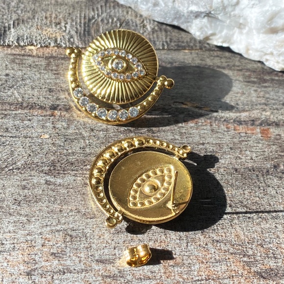 NEW Protection Eye Rhinestone Dangle Earrings - Picture 8 of 9